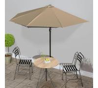 Amorsee Sombrilla Parasol de Jardín Semicircular con Manivela para Exterior Terraza Patio Piscina Gris Taupe 300 x 155 x 223 cm