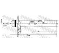Amortiguador 29664168RR FEBEST para LAND ROVER FREELANDER 2