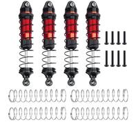 Amortiguador Ajustable RC Compatible con Mini para LMT 1/18 RC Car Truck Upgrade Parts Accesorios 4 Piezas Amortiguador De Aceite De Aleación De Aluminio(Red)