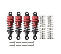 Amortiguador Ajustable RC para Tamiya para TT-02 para TT-01 M05 M06 1/10 4 Piezas Amortiguadores De Aceite De Aluminio para Coches De Carreras RC Drift Reemplazo De Piezas De Chasis(Red)