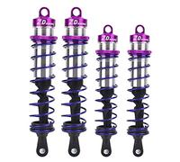 Amortiguador de choque para coche RC, amortiguador delantero ajustable para amortiguador delantero de presión de aceite de metal 4pcs para 1/8 coche RC(púrpura)