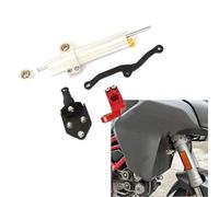 Amortiguador de dirección Kit De Soporte para Amortiguador Dirección Motocicleta para Ducati Multistrada MTS 950/1200 1260 V2(Silver)