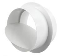 Amortiguador de ventilación redondo de PVC, válvula unidireccional de 200mm para conducto de escape de secador de baño blanco 125mm
