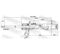 Amortiguador Eje delantero, derecha Espiga arriba 05665299FR FEBEST para MAZDA 3