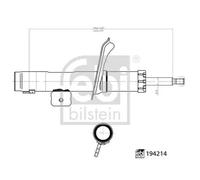 Amortiguador Eje delantero, derecha Espiga arriba 194214 FEBI BILSTEIN