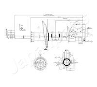 Amortiguador Eje delantero, derecha Espiga arriba MM-00159 JAPANPARTS