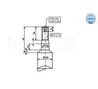Amortiguador Eje delantero Espiga arriba 326 624 0008 MEYLE para BMW 5