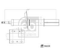 Amortiguador Eje delantero, izquierda Espiga arriba 193239 FEBI BILSTEIN
