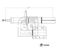 Amortiguador Eje delantero, izquierda Espiga arriba 193480 FEBI BILSTEIN