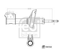 Amortiguador Eje delantero, izquierda Espiga arriba 194164 FEBI BILSTEIN