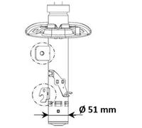 Amortiguador Eje delantero, izquierda Espiga arriba 3348013 KYB para PEUGEOT DS
