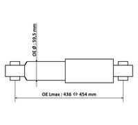 Amortiguador Eje trasero Anillo superior 3450003 KYB para FIAT PEUGEOT CITROËN