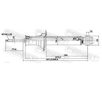 Amortiguador Eje trasero Espiga arriba 02658720R FEBEST para NISSAN ALMERA II