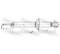 Amortiguador Eje trasero Espiga arriba 12658718R FEBEST para HYUNDAI KIA