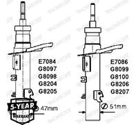 Amortiguador Espiga arriba G8097 MONROE para PEUGEOT 207 207 SW