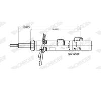 Amortiguador Espiga arriba V4522 MONROE para VW TRANSPORTER T5 Autobús