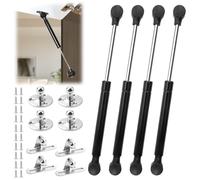 Amortiguador Puerta Cocina 200N, 4 Piezas Pistones Hidraulicos Muebles Cocina, Amortiguadores Muebles Cocina Resorte De Compresión, Amortiguadores Hidráulicos De Gas Con Bisagra De Pistón, Negro