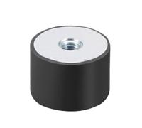 Amortiguador roscado de goma Amortiguador de goma antivibración con rosca hembra M4/5/6/8/10, silentblock de goma-metal tipo DD con base plana y soporte.(10x10mm M4)