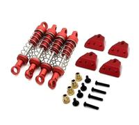 Amortiguador Roscado RC Compatible Con MN78 Para MN168 1/12 RC Car Upgrades Parts Accessories Amortiguadores De Metal Y Soporte De Torre De Amortiguación(Red)