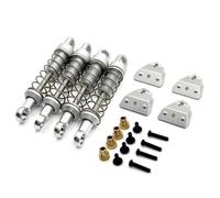 Amortiguador Roscado RC Compatible Con MN78 Para MN168 1/12 RC Car Upgrades Parts Accessories Amortiguadores De Metal Y Soporte De Torre De Amortiguación(Silver)