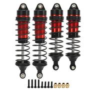 Amortiguador trasero delantero de aleación de aluminio para coche RC, amortiguador de alta resistencia para Traxxas Slash 4x4 1/10, fuerza de precarga ajustable mecanizada CNC, (Roja)