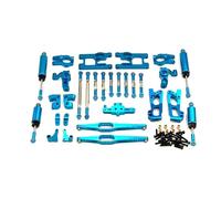Amortiguadore Coche RC para WLtoys 12427 12428A 12428B C 12423 FY01 02 03 1/12 para Copa De Dirección De Brazo Oscilante Varillaje Dirección Metal Amortiguador Torre Juego Piezas De Coche RC(Blue)