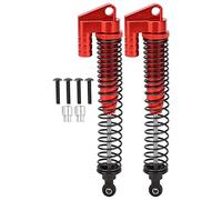 Amortiguadores Metálicos para RC 110 SCX10II D90 90046 90047 90053 - Juego de 2 Amortiguadores Reforzados con Muelles Elásticos para Coches Todo Terreno (Roja)