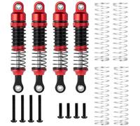 Amortiguadores RC Compatible con TRX4M para Bronco para Defender 1/18 RC Crawler Camión Coche Mejora Piezas 4 Piezas De 52 Mm Aleación De Aluminio Amortiguadores(Red)