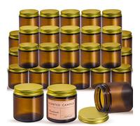 Amorxiao Paquete de 36 Tarros de Vela de Vidrio de 3.5oz con Tapas y Kit para Hacer Velas, Recipientes para Velas, Suministros para Hacer Velas, Contenedores de Especias y Polvo
