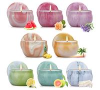 Amorxiao Velas Perfumadas Juego de 8 piezas, Mujer Regalos de Velas Aromaticas, 2.5 oz Cera de Soja Natural Velas Aromaticas, Decoración para Baño Yoga Cumpleaños Navidad Día de San Valentín