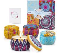 Amorxiao Velas perfumadas para interiores, 4 latas, 4,4 oz cera de soja vela para la vida familiar, duración de 30 horas, regalo para el día de la madre, mujer, cumpleaños, fiesta
