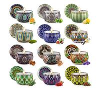 Amorxiao Velas Perfumadas Regalo, Juego de 12 Piezas, Vela Aromática Soja Velas en Frasco, Adecuado para Yoga Baño Dormitorio, para Aniversario, cumpleaños, Bodas, Día de la Madre, la Fiesta