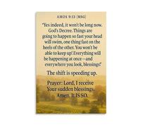 Amos 9 13 15 Scripture Art Canvas Print Inspirational Bible Verse Wall-Art for Christian Decor(Framed,16x24inch(40x60cm))