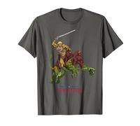 Amos del Universo: Revelation He-Man y Battle Cat Camiseta, Hombre, Asfalto, L