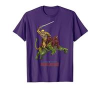 Amos del Universo: Revelation He-Man y Battle Cat Camiseta, Hombre, Morado, M