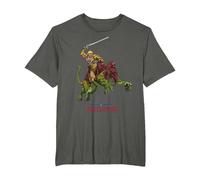 Amos del Universo: Revelation He-Man y Battle Cat Camiseta, Hombre Tallas Grandes, Asfalto, 2X Alto