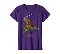 Amos del Universo: Revelation He-Man y Battle Cat Camiseta, Mujer, Morado, L