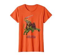 Amos del Universo: Revelation He-Man y Battle Cat Camiseta, Mujer, Naranja, L
