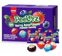 AMOS Peelerz Gominolas Chuches, 4 Sabores Bayas Surtidos Dulces Regalar Caramelos, Pelable Navidad Chuches Caramelos Regalo, 3D Masticables Envueltos Individualmente Gomitas -240G