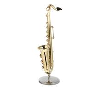 Amosfun 1 Juego Adorno Saxofón Miniatura con Soporte y Funda de Decoración Musical Elegante para Hogar