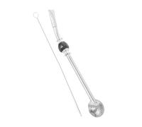 Amosfun 1 juego Pajita Inoxidable para Mate y Reutilizable con Cepillo de Limpieza Diseño Compacto y Ligero para Uso Diario Casa o Viaje