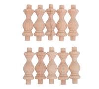 Amosfun 10 Husillos de Pasamanos de Madera Maciza para Barandillas Interiores, Balaustres Decorativos sin Pintar de 50 X 14 Mm, Ideales para Mejoras del Hogar y Manualidades de