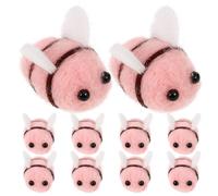 Amosfun 10 Piezas Abejas de Fieltro Mini para Manualidades, Adorno de Abeja de Fieltro Rosa, Decoración Colgante DIY para Sombrero y Ropa, Instalación Sencilla, Efecto Decorativo