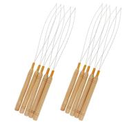 Amosfun 10 Piezas de Ganchillos para Extensiones de Cabello Mango de Síntesis, Ideales para Peluquería y Uso Diy, Diseño Cómodo y Eficaz para Enhebrar Microperlas