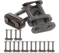 Amosfun 10 Piezas Eslabones de Cadena de Acero Hebilla de Conexión Doble Línea 3/06b Color Leche para Bicicletas, Conector Rápido y Duradero para Cadenas Completas