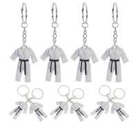Amosfun 10 Piezas Llavero de Taekwondo Uniforme Mini, Acrílico Blanco, 10