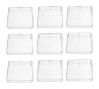 Amosfun 10 Piezas Placas de Agar para Champiñones y Plantas, Placas de Petri Cuadradas 10x10 Cm con Tapa, Material Ps, Ideales para Investigación Microbiológica y Ciencia Escolar