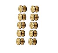 Amosfun 10 Piezas Remaches tachuelas conformado espesas de tornillo de girasol cinturón arnés remache tornillo de latón cierre de girasol Dorado