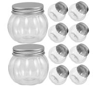 Amosfun 10 Piezas Taza de té de leche de calabaza recipientes para batidos botellas de portátiles botellas de plástico para hacer jugos el plastico Transparente
