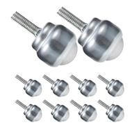 Amosfun 10 Ruedas Pequeñas Giratorias de Bolas de Acero al Carbono con Vástago Roscado Cy-25D Ruedas Aplicables para Banco de Trabajo Transferencia de Cojinetes de Bolas Rotación 360°